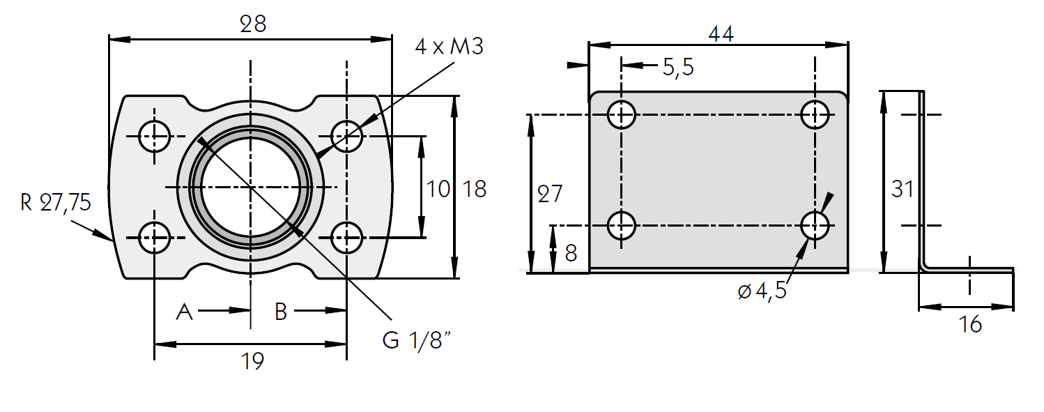 G1/8" Adapter + bracket