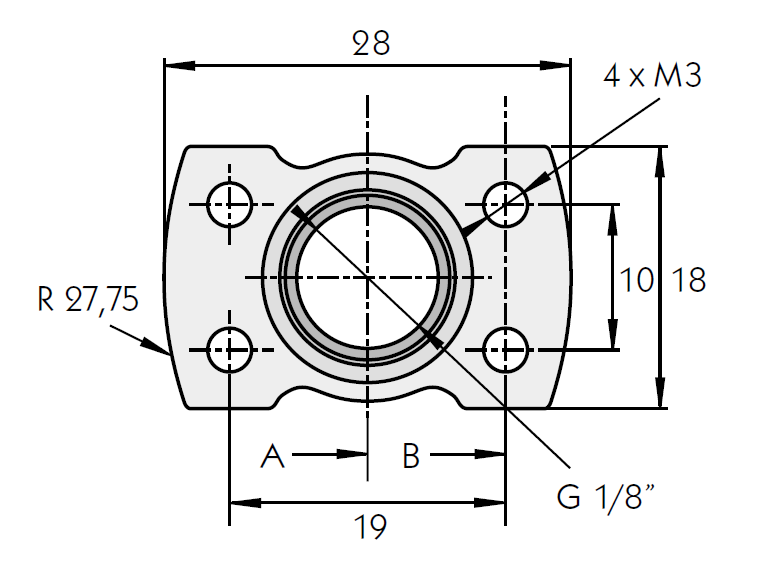 G1/8" Adapter flange mounting